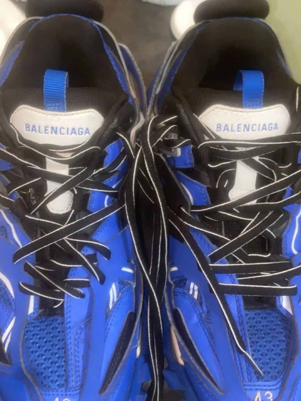 Balenciaga Men's Royal Blue and Black Track Sneakers